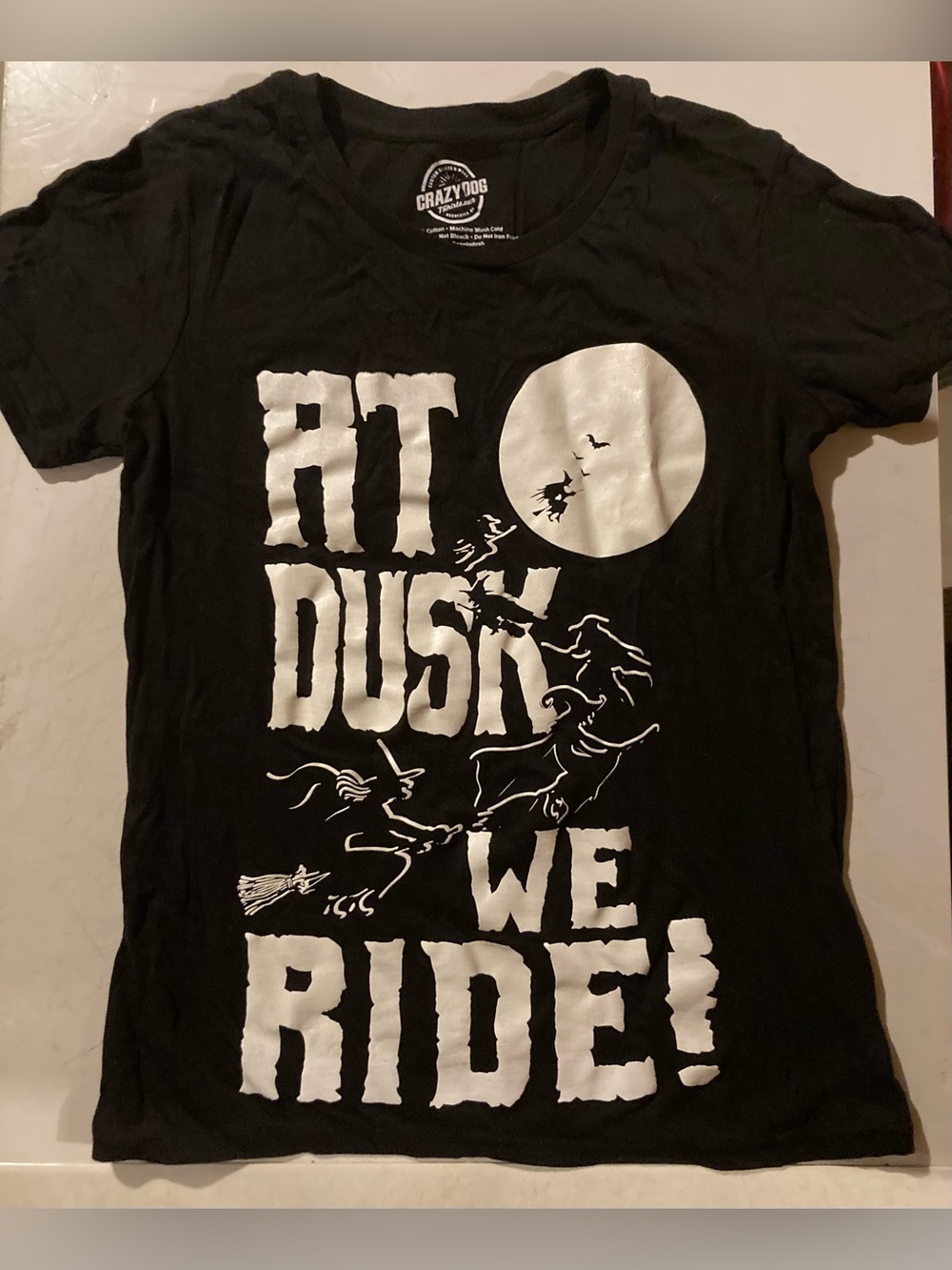 Crazy Dog "At Dusk We Ride" Women’s Halloween T-Shirt